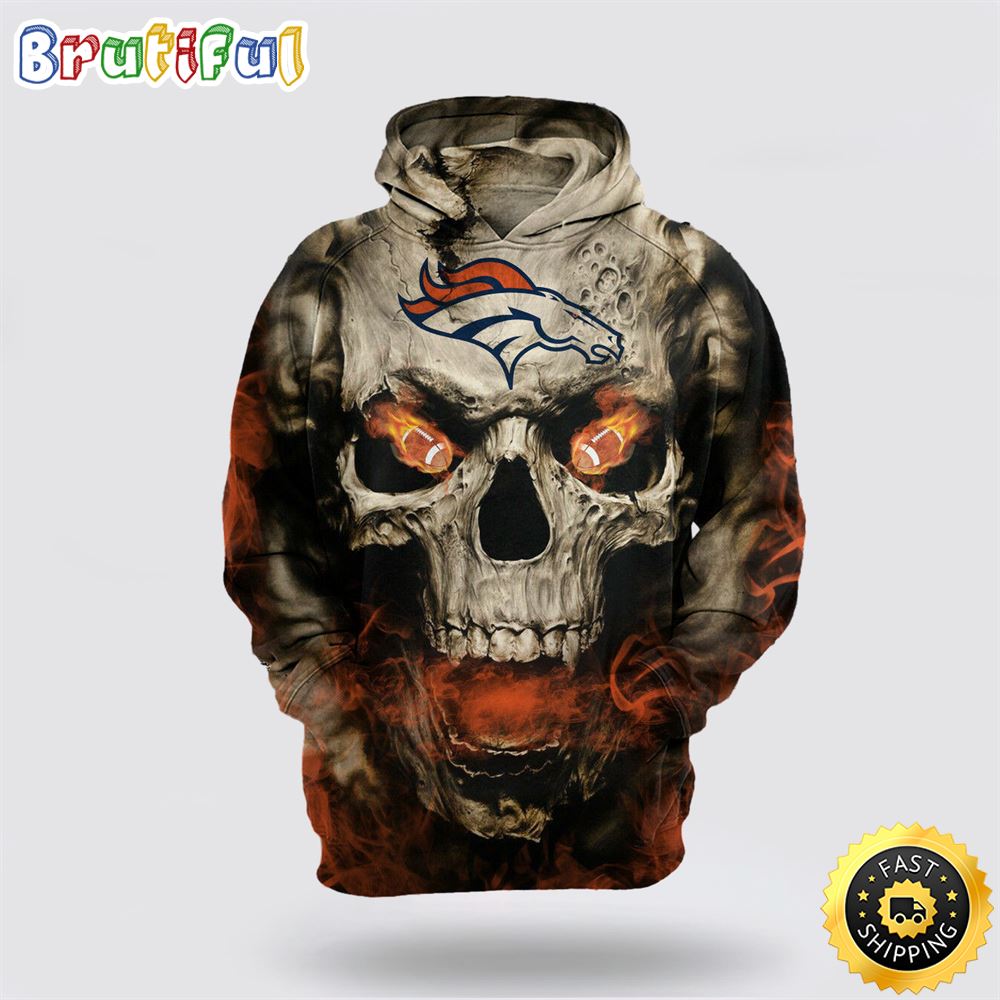 NFL Denver Broncos 3D Hoodie All Over Print Shirts Skull Unmatched Style And Comfort zrqnbl