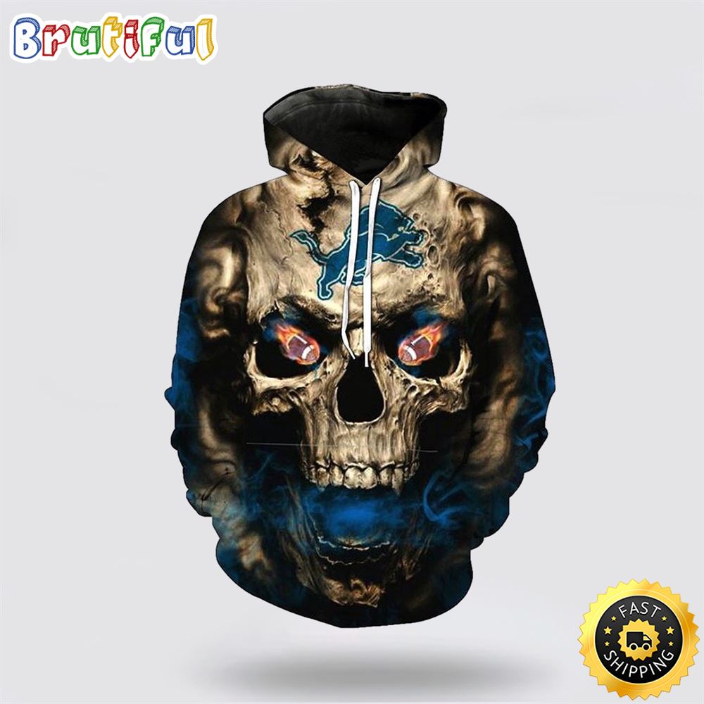 NFL Detroit Lions All Over Print 3D Hoodie Horror Football Team Sport Gift For Football Fans 1 ddwtlx