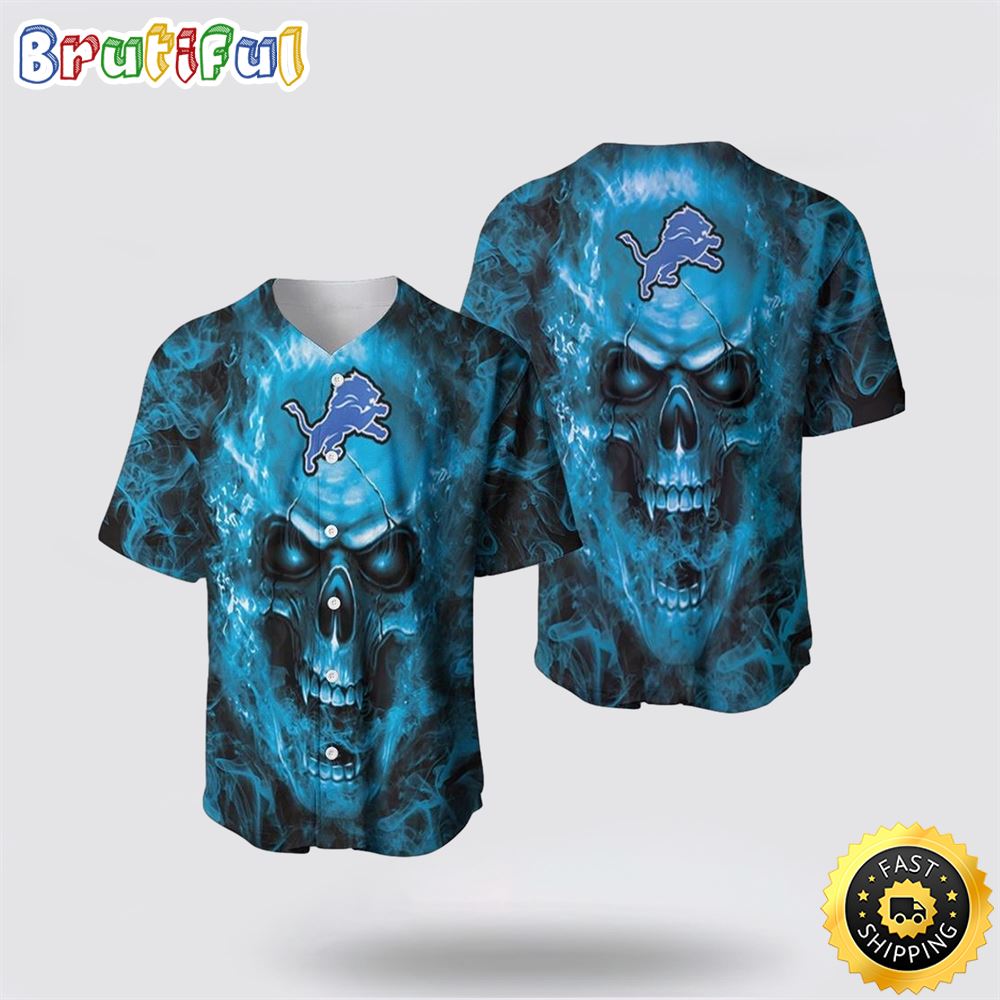 NFL Detroit Lions Baseball Jersey Skull Unleash Your Team Spirit With Trendy Designs 1 rapeew