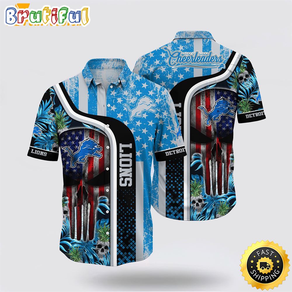 NFL Detroit Lions Hawaiian Shirts Skull Halloween Show Off Your Team Spirit In Tropical Fashion 1 ss9wiq