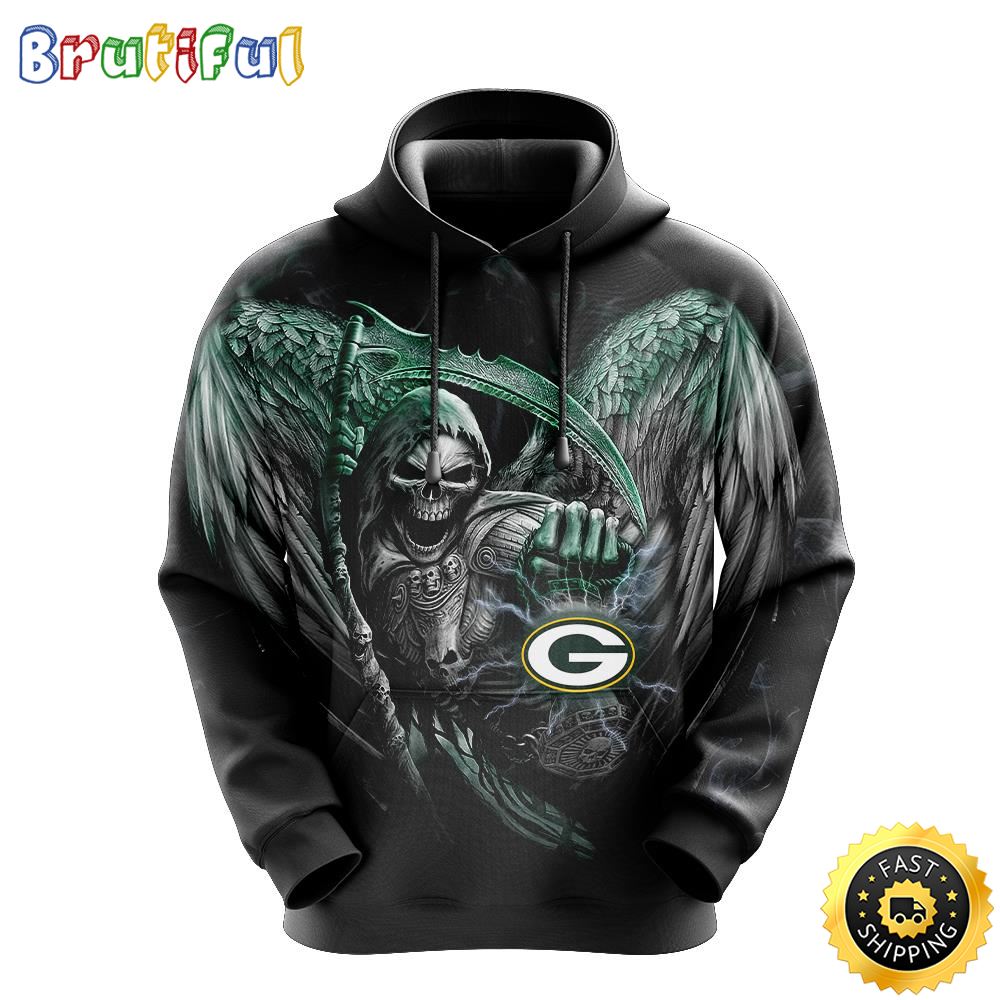 NFL Green Bay Packers 3D Hoodie All Over Print Skull Stay Cozy and Stylish nlzddf