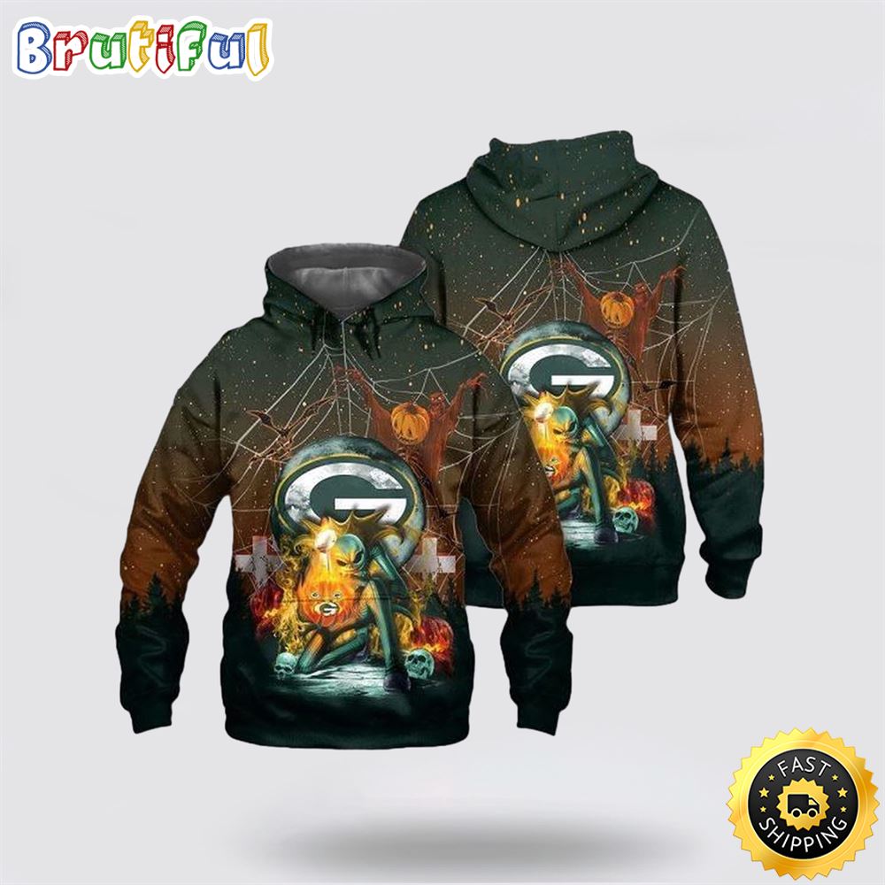 NFL Green Bay Packers All Over Print 3D Hoodie Horror Apparel Gift For Football Fans 1 dzqevd