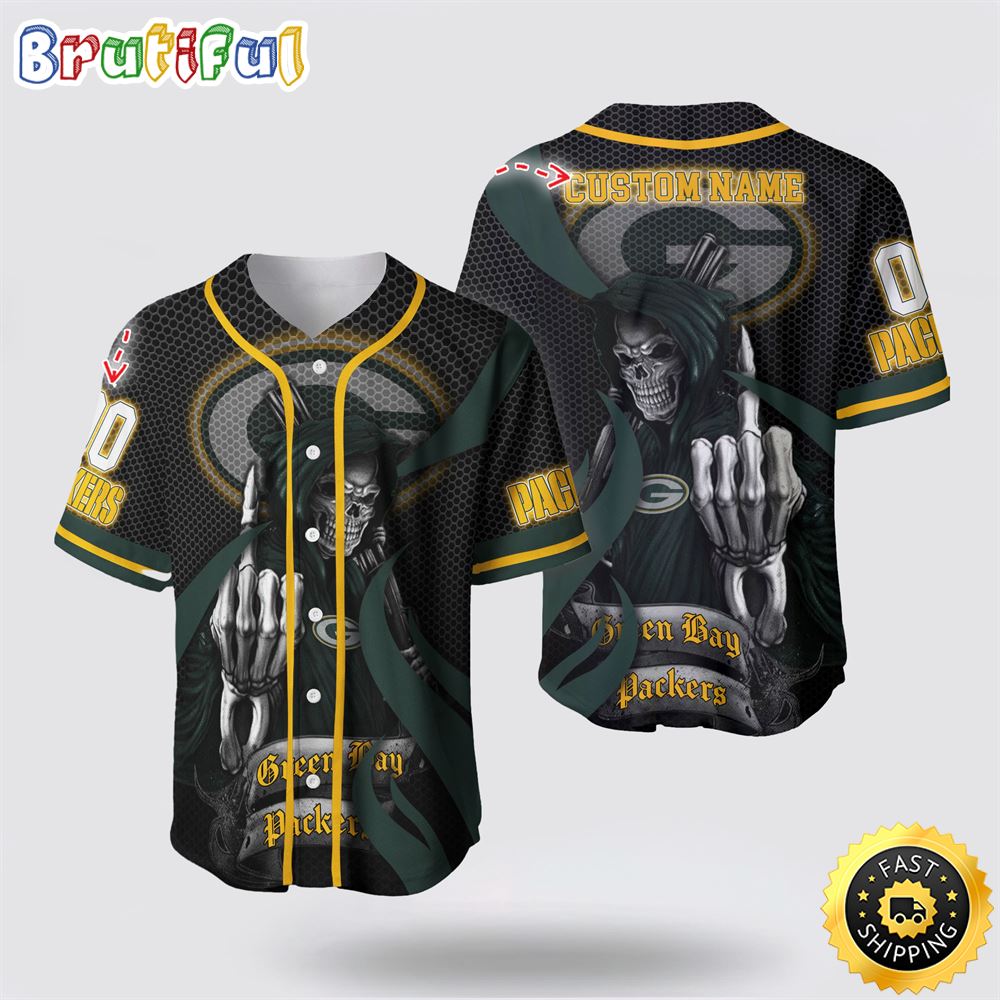 NFL Green Bay Packers Baseball Jersey 3D Personalized Skull Gear Up For Game Day gujbrh