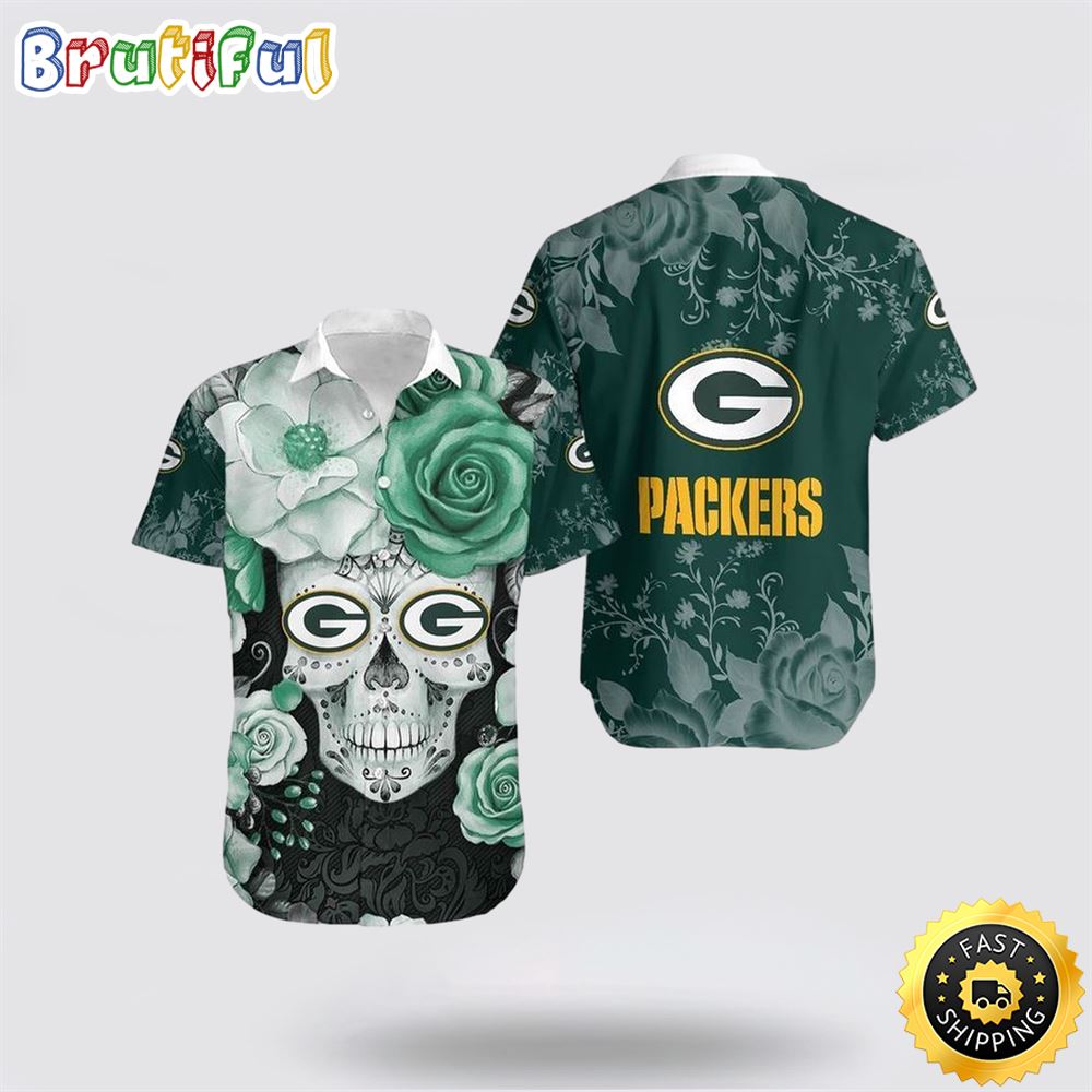 NFL Green Bay Packers Hawaiian Shirts Skull Halloween Show Off Your Team Spirit In Tropical Fashion 1 in0yil