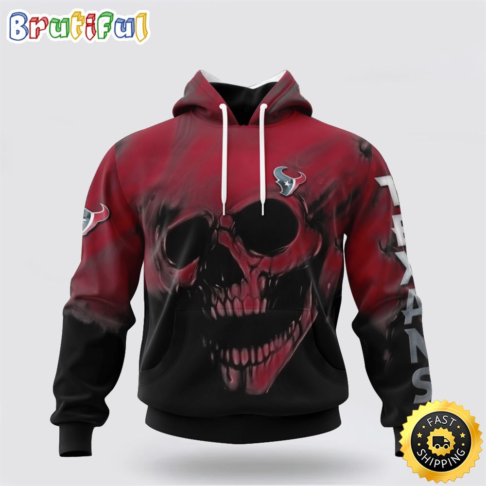 NFL Houston Texans 3D Hoodie Printed Halloween Skull Custom Name And Number Ultimate Fan Apparel 1 hsypl5