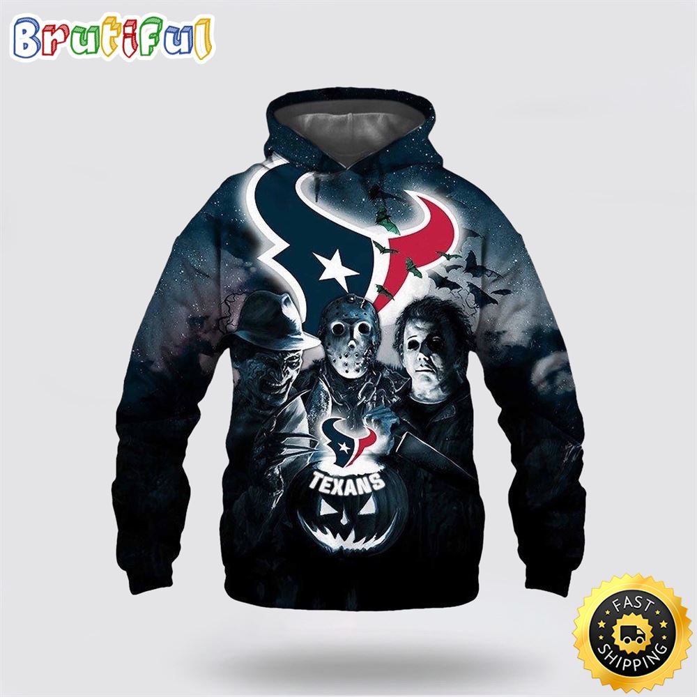 NFL Houston Texans All Over Print 3D Hoodie Halloween Horror Night Gift For Football Fans 1 tvdzam