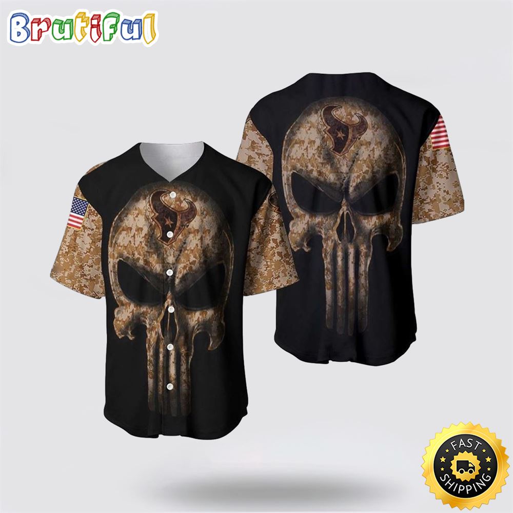 NFL Houston Texans Baseball Jersey Camouflage Skull Summer Gift For Fans 1 f0j3v6