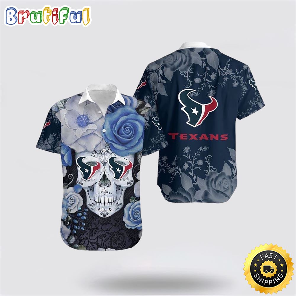 NFL Houston Texans Hawaiian Shirts Skull Halloween Show Off Your Team Spirit In Tropical Fashion 1 zncxkr