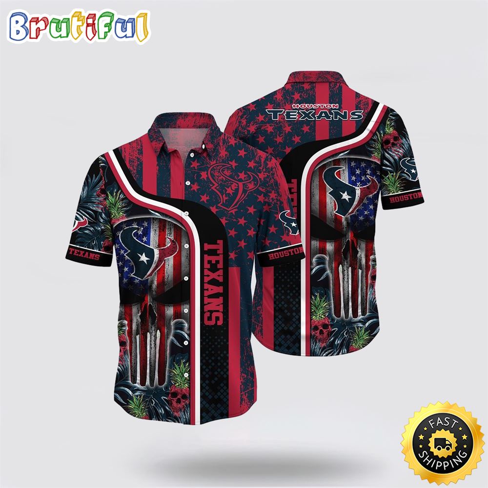 NFL Houston Texans Hawaiian Shirts Skull Halloween Tropical Vibes Meet Football Fandom 1 os1gr0