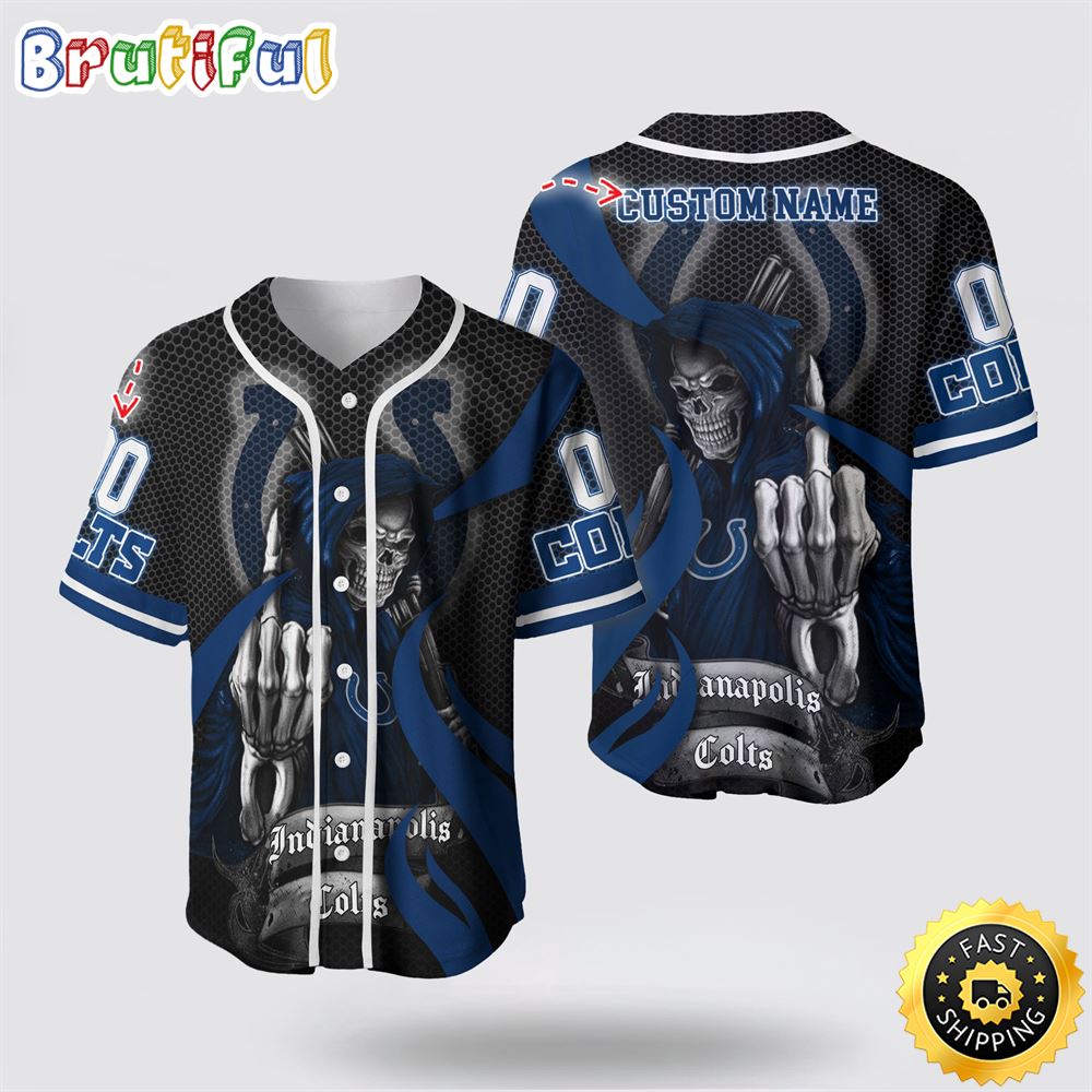 NFL Indianapolis Colts Baseball Jersey 3D Personalized Skull Gear Up For Game Day aad2hx