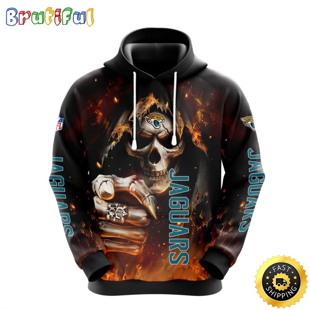 NFL Jacksonville Jaguars 3D Hoodie All Over Print Skull Fashionable Game Time Attire lqmm8v