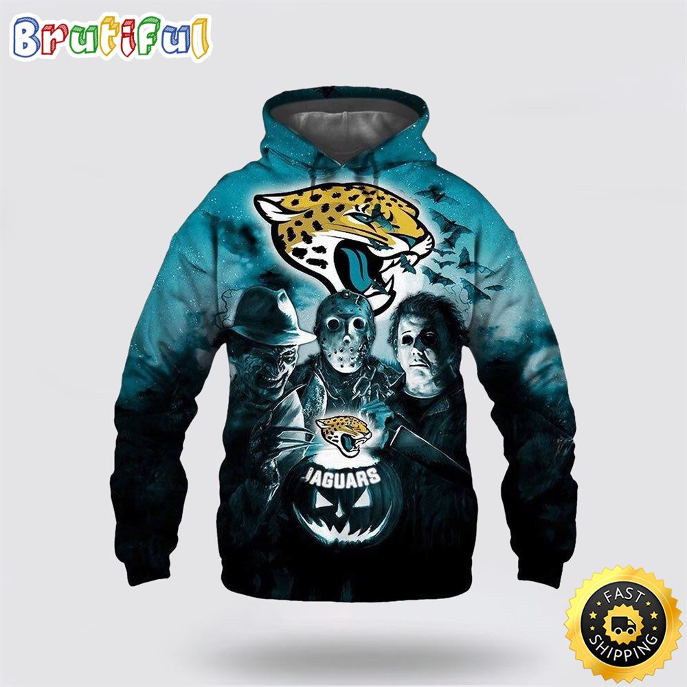 NFL Jacksonville Jaguars All Over Print 3D Hoodie Halloween Horror Night Gift For Football Fans 1 edt9yk