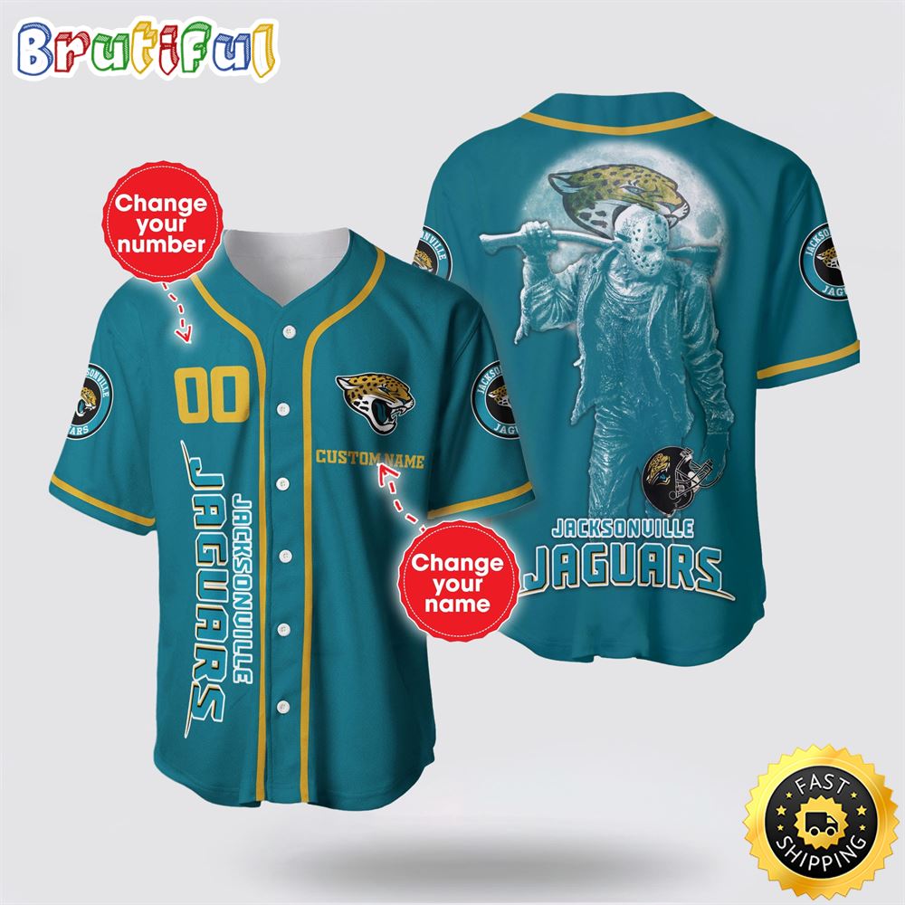 NFL Jacksonville Jaguars Baseball Jersey 3D Personalized Skull Score Big With Team Spirit nmvcdb