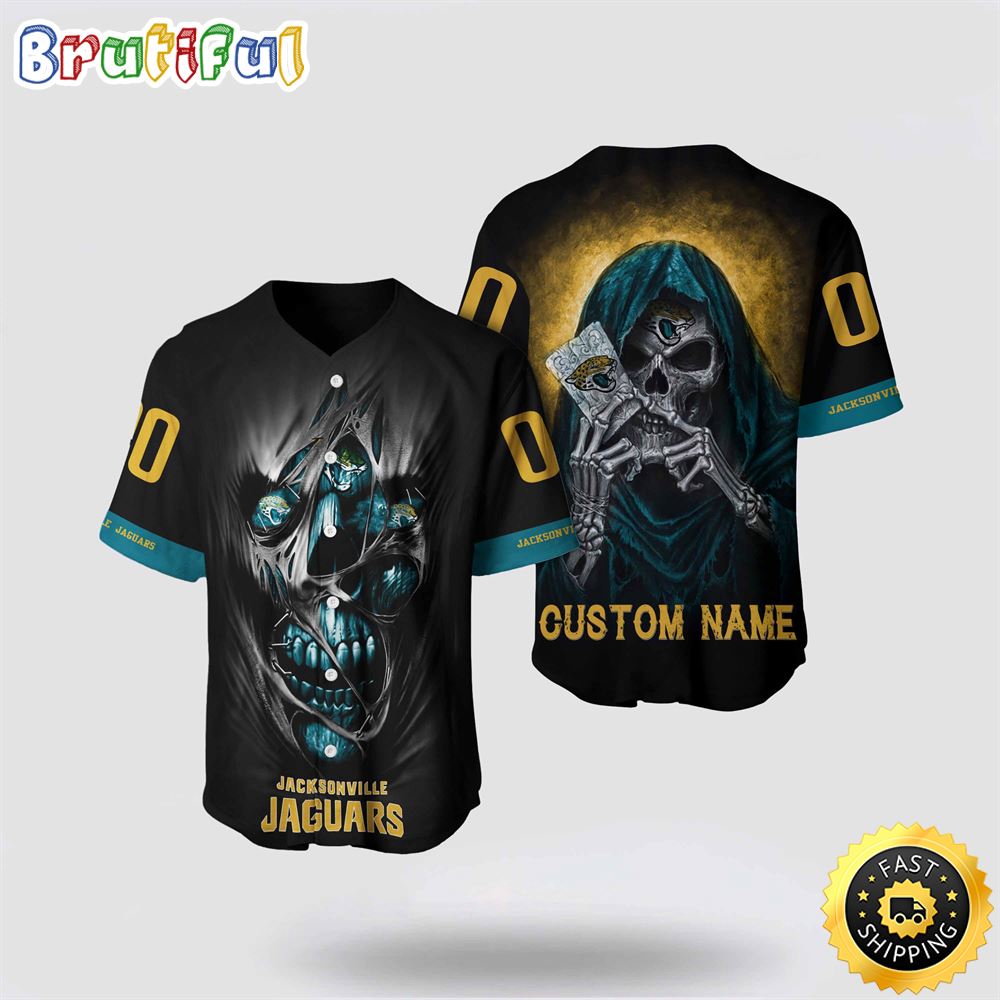 NFL Jacksonville Jaguars Baseball Jersey 3D Personalized Skull Stay Cozy And Stylish ejx7i9