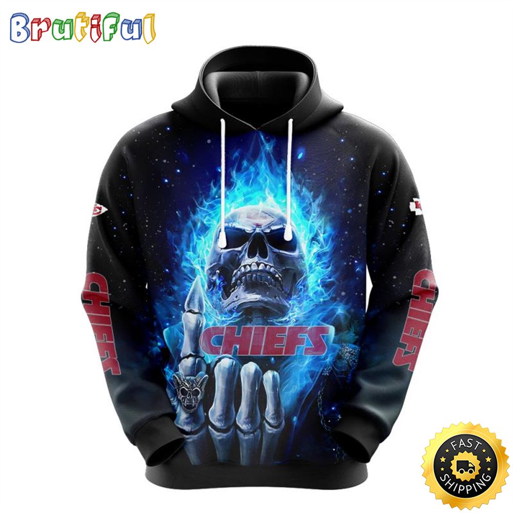 NFL Kansas City Chiefs 3D Hoodie All Over Print Skull Ultimate Fan Gear m6z4is