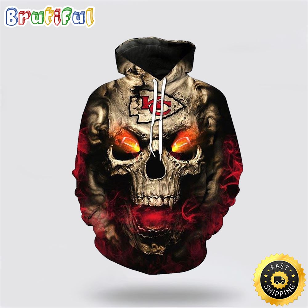 NFL Kansas City Chiefs All Over Print 3D Hoodie Horror Football Team Sport Gift For Football Fans 1 q7yklt