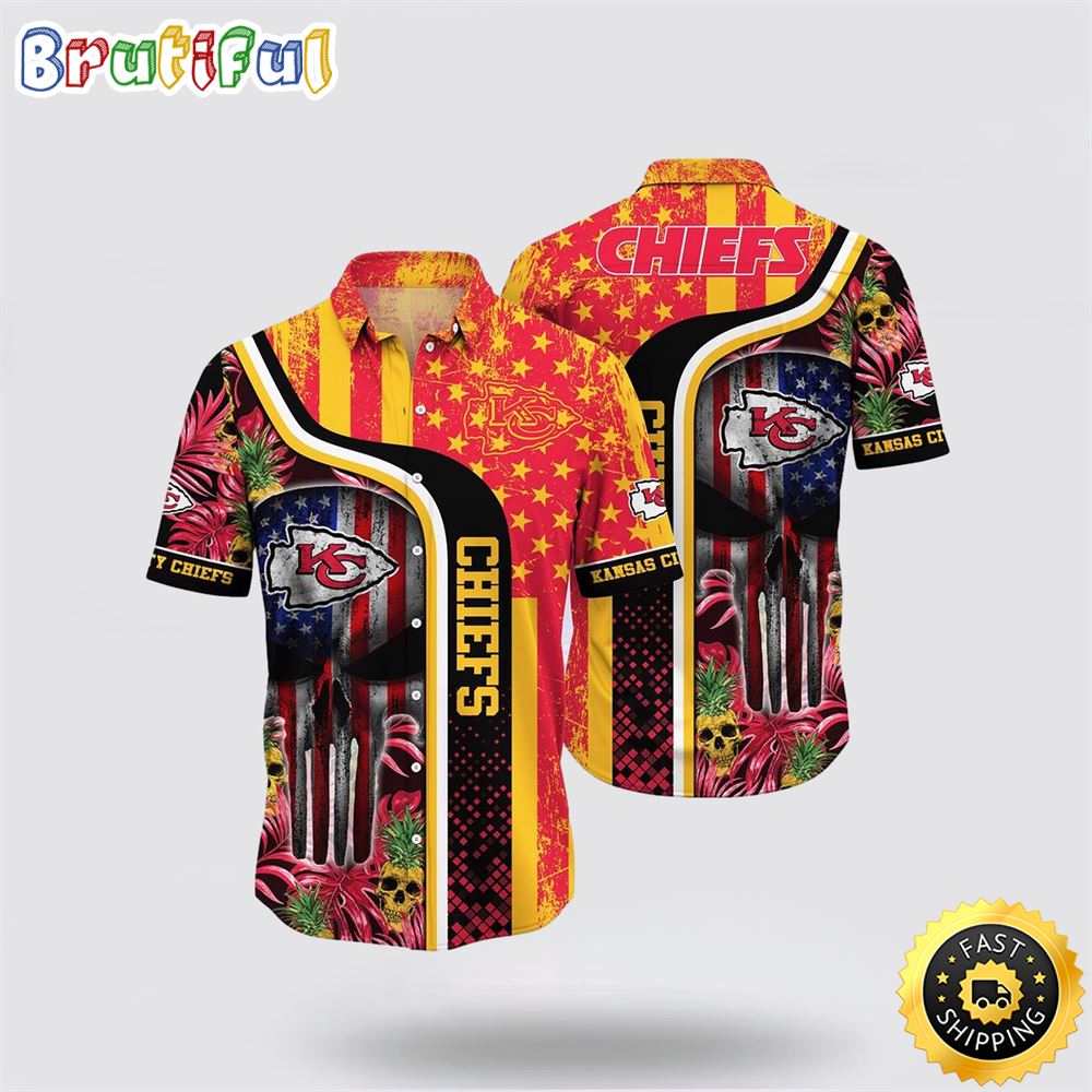 NFL Kansas City Chiefs Hawaiian Shirts Skull Halloween Celebrate Football Season With Aloha Spirit 1 ivjy7d