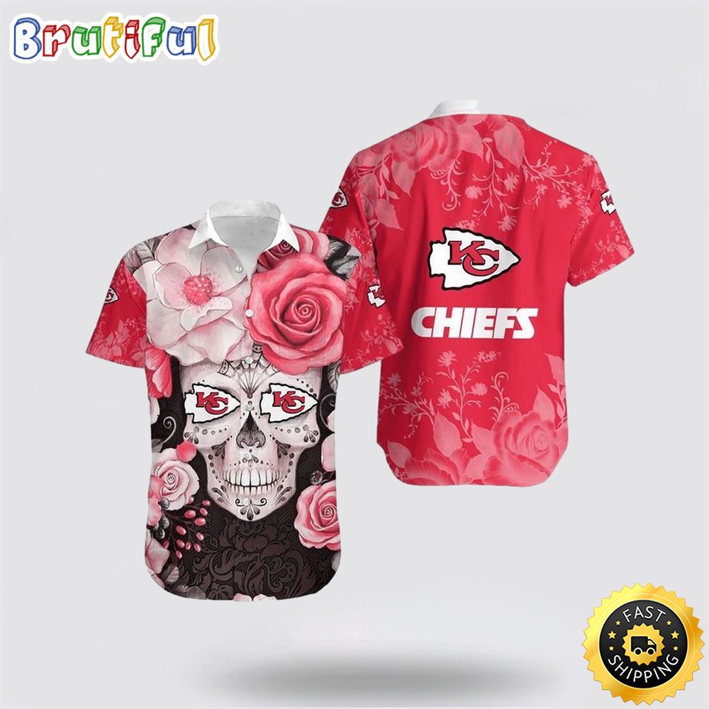 NFL Kansas City Chiefs Hawaiian Shirts Skull Halloween Show Off Your Team Spirit In Tropical Fashion 1 pjfe4z