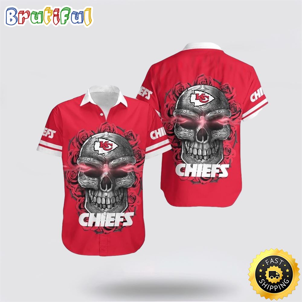 NFL Kansas City Chiefs Hawaiian Shirts Skull Halloween Tropical Vibes Meet Football Fandom 1 cyhsef