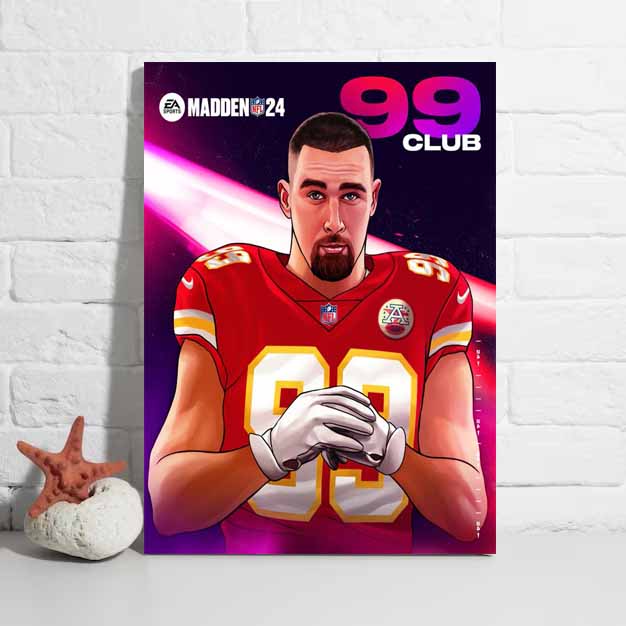 NFL Kansas City Chiefs Travis Kelce Cartoon Pictures Madden 24 Poster zseqgd
