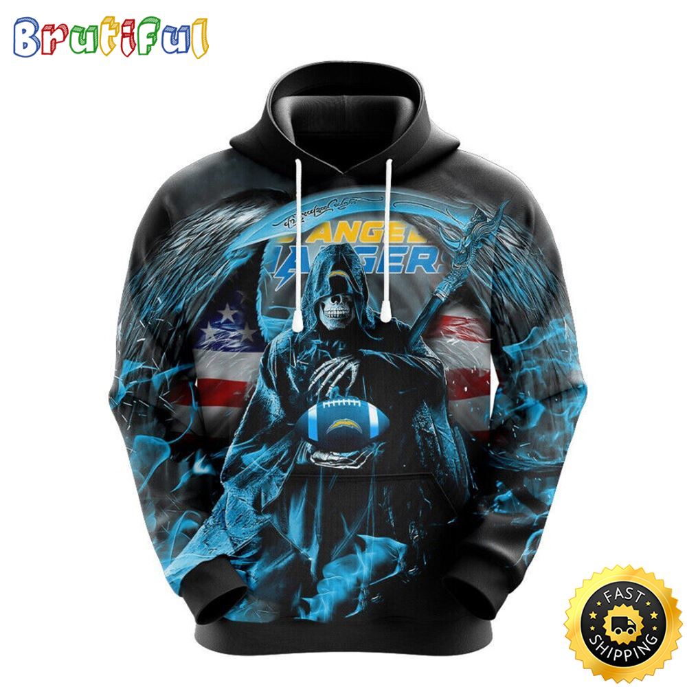 NFL Los Angeles Chargers 3D Hoodie All Over Print Skull Stand Out In The Crowd my0itq