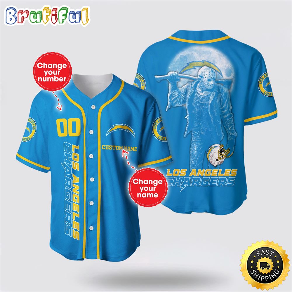 NFL Los Angeles Chargers Baseball Jersey 3D Personalized Skull Score Big With Team Spirit q4jxr6