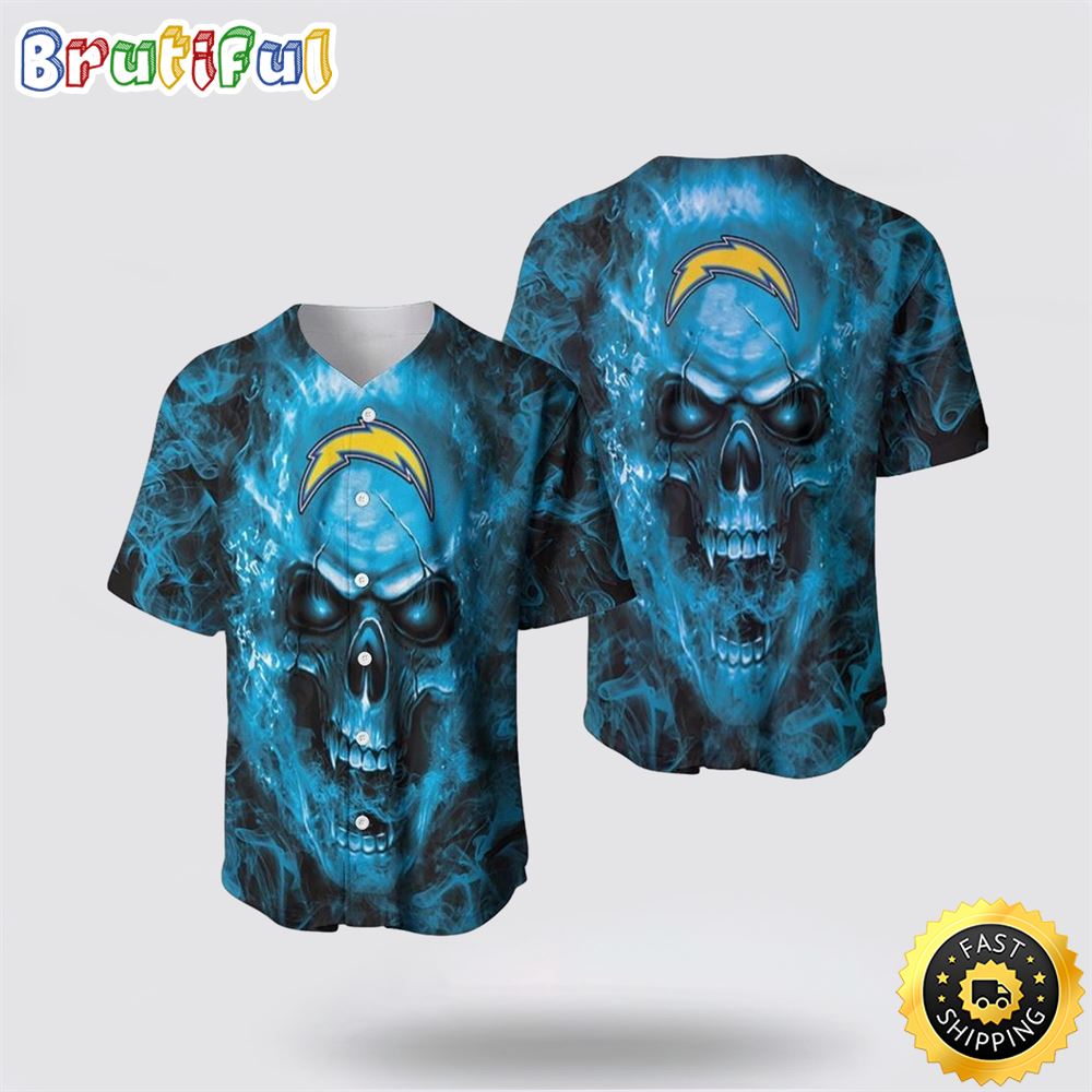 NFL Los Angeles Chargers Baseball Jersey Skull Unleash Your Team Spirit With Trendy Designs 1 xcvghi