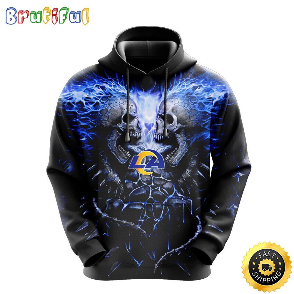 NFL Los Angeles Rams 3D Hoodie All Over Print Skull Stay Cozy and Stylish pr7glw
