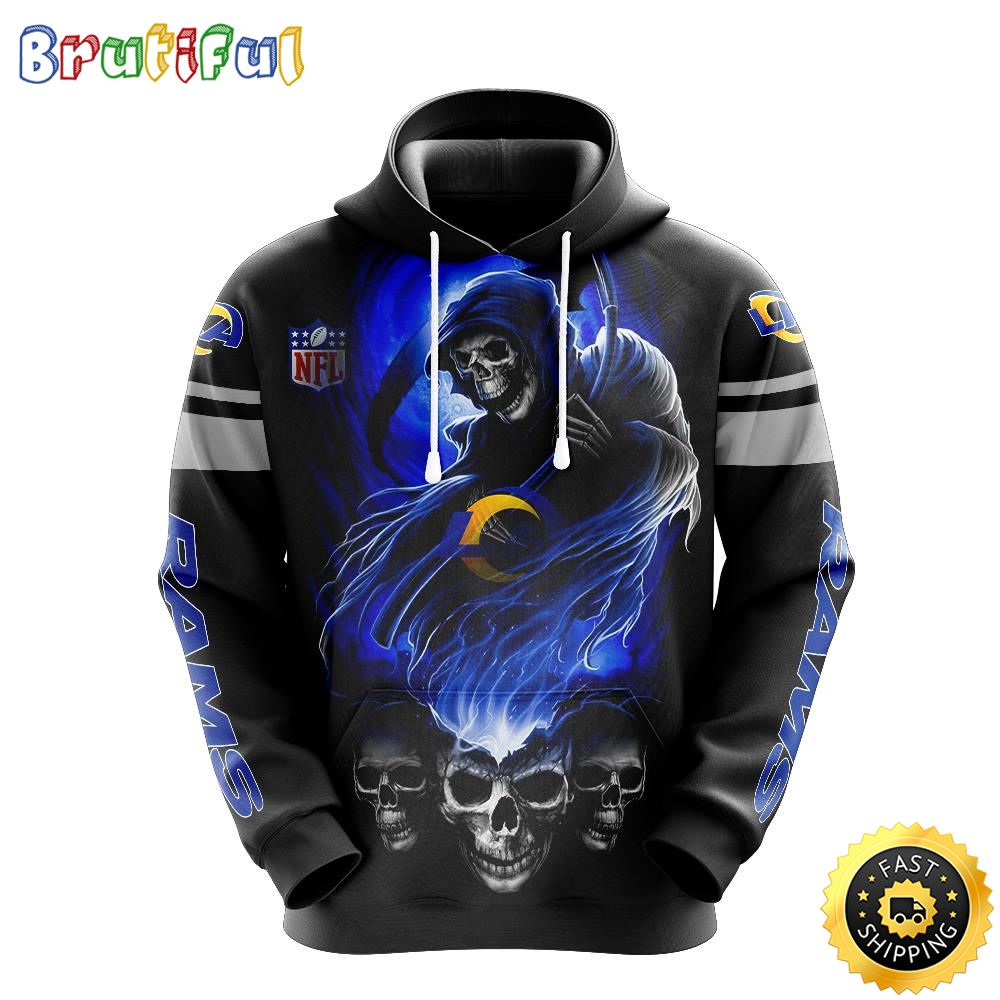 NFL Los Angeles Rams 3D Hoodie All Over Print Skull Ultimate Fan Gear kuufg9