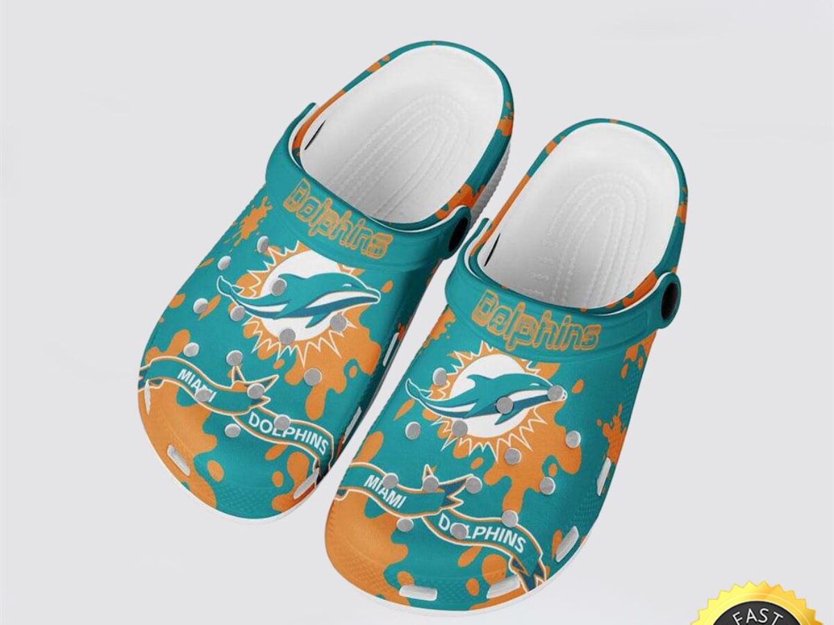 Crocs NFL Classic Miami Dolphins Clog Mens 13 Miami Dolphins Youth Colorblock Big Logo Clog FOCO main image 3