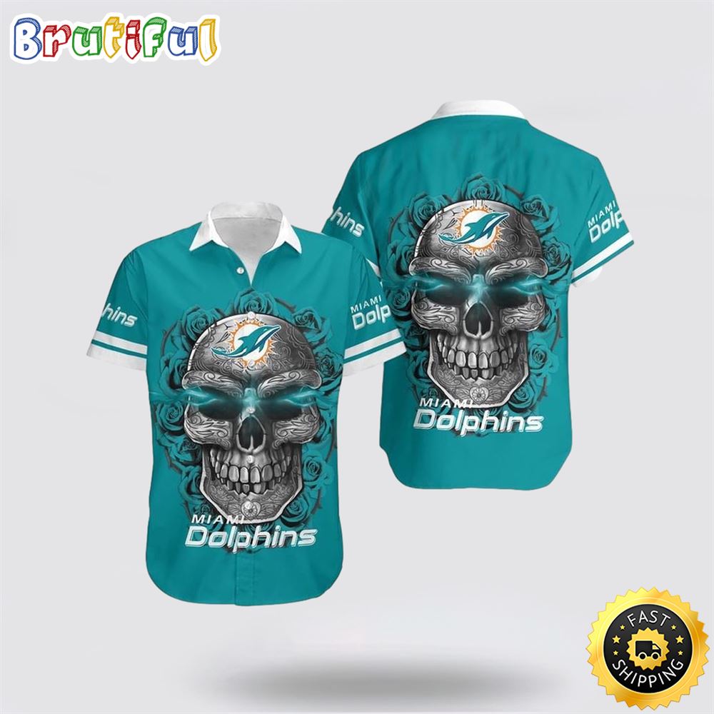 NFL Miami Dolphins Hawaiian Shirts Skull Halloween Embrace Game Day Island Style 1 gjhkul