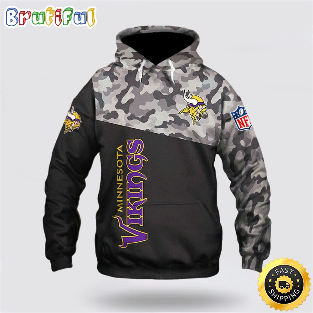 NFL Minnesota Vikings 3D Hoodie All Over Print Shirts Show Your Team Spirit yvnbft