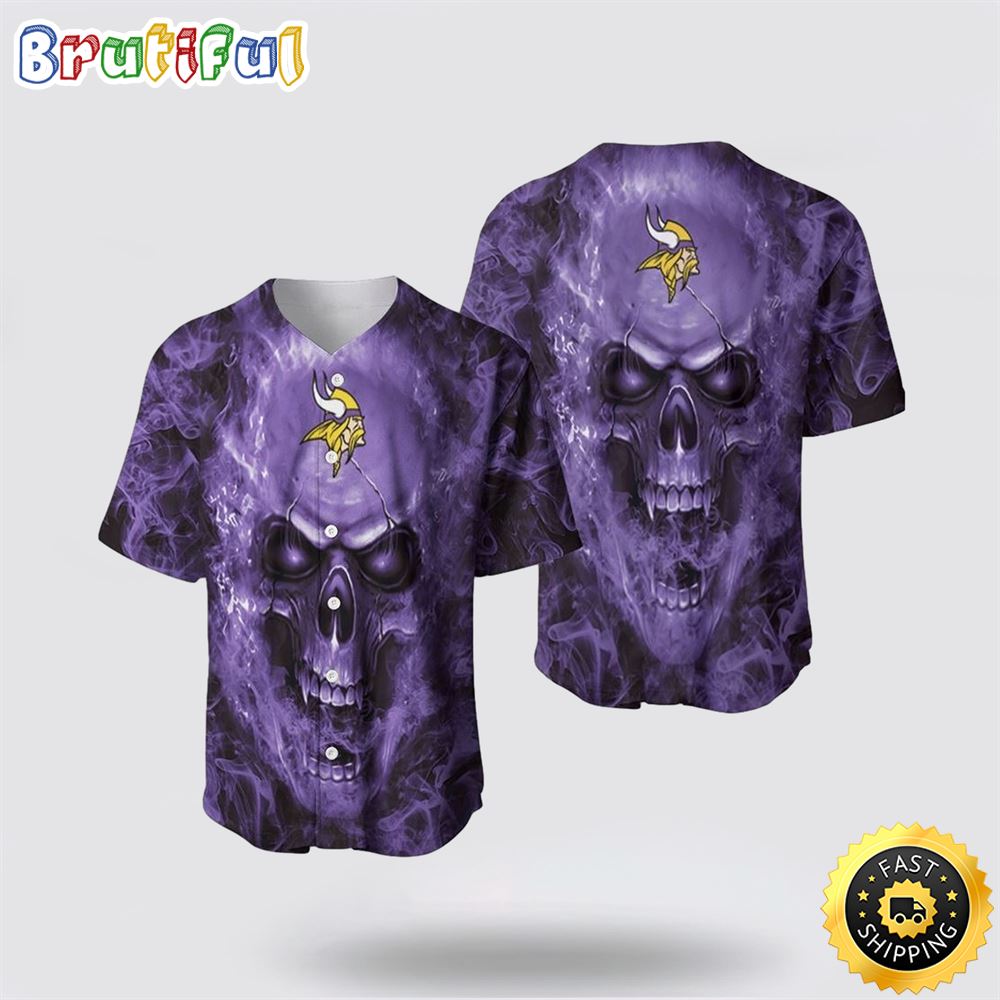NFL Minnesota Vikings Baseball Jersey Skull Unleash Your Team Spirit With Trendy Designs 1 v4trtf