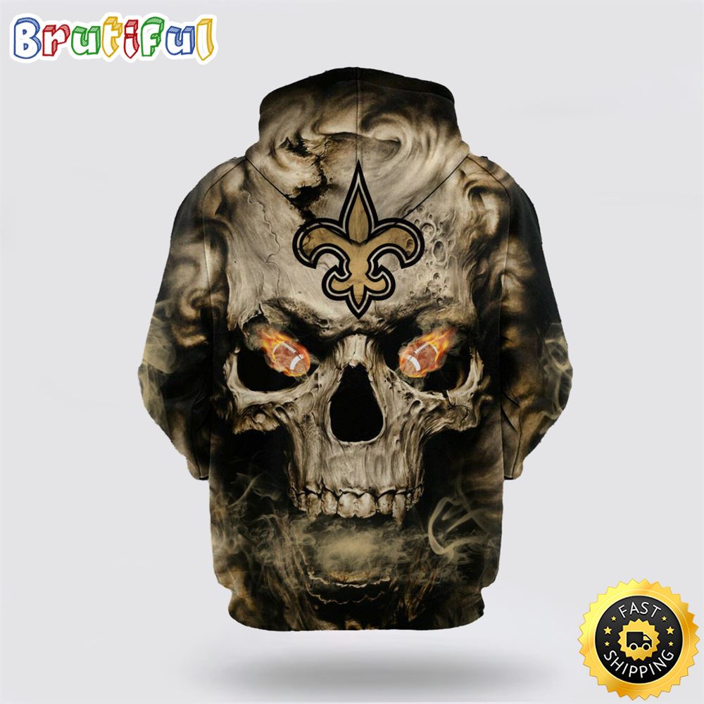 NFL New Orleans Saints 3D Hoodie All Over Print Shirts All Over Print Shirts Skull Elevate Your Game Day Look 1 tbqumv