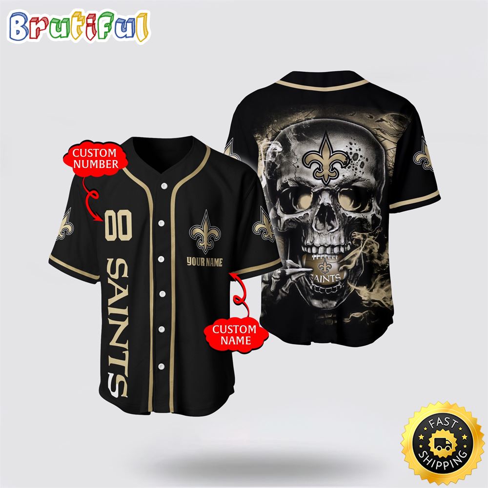 NFL New Orleans Saints Baseball Jersey 3D Personalized Skull Embrace Fashion And Team Spirit w231je
