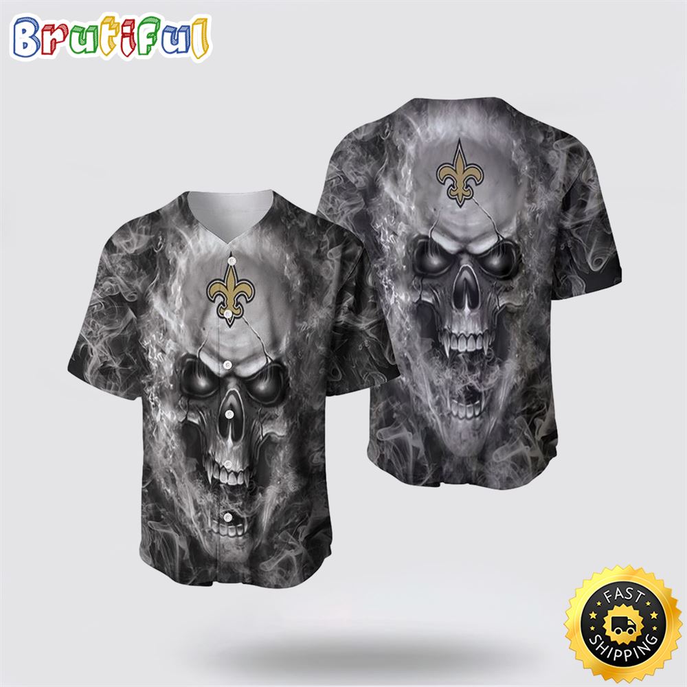NFL New Orleans Saints Baseball Jersey Skull Unleash Your Team Spirit With Trendy Designs 1 nfwnfv