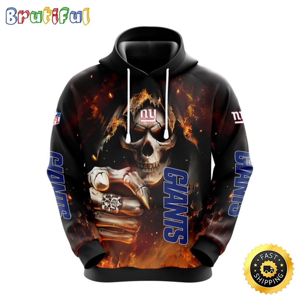 NFL New York Giants 3D Hoodie All Over Print Skull Elevate Your Game jqnga0