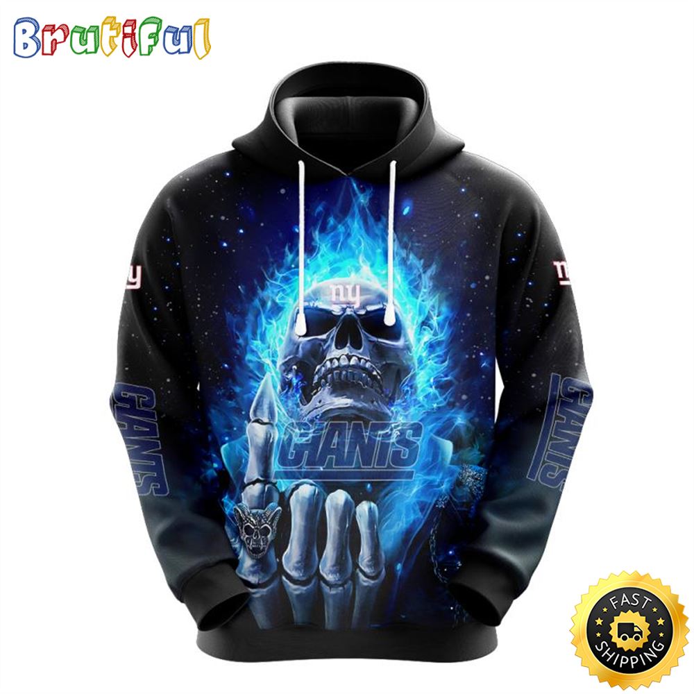 NFL New York Giants 3D Hoodie All Over Print Skull Stand Out In The Crowd weulgv
