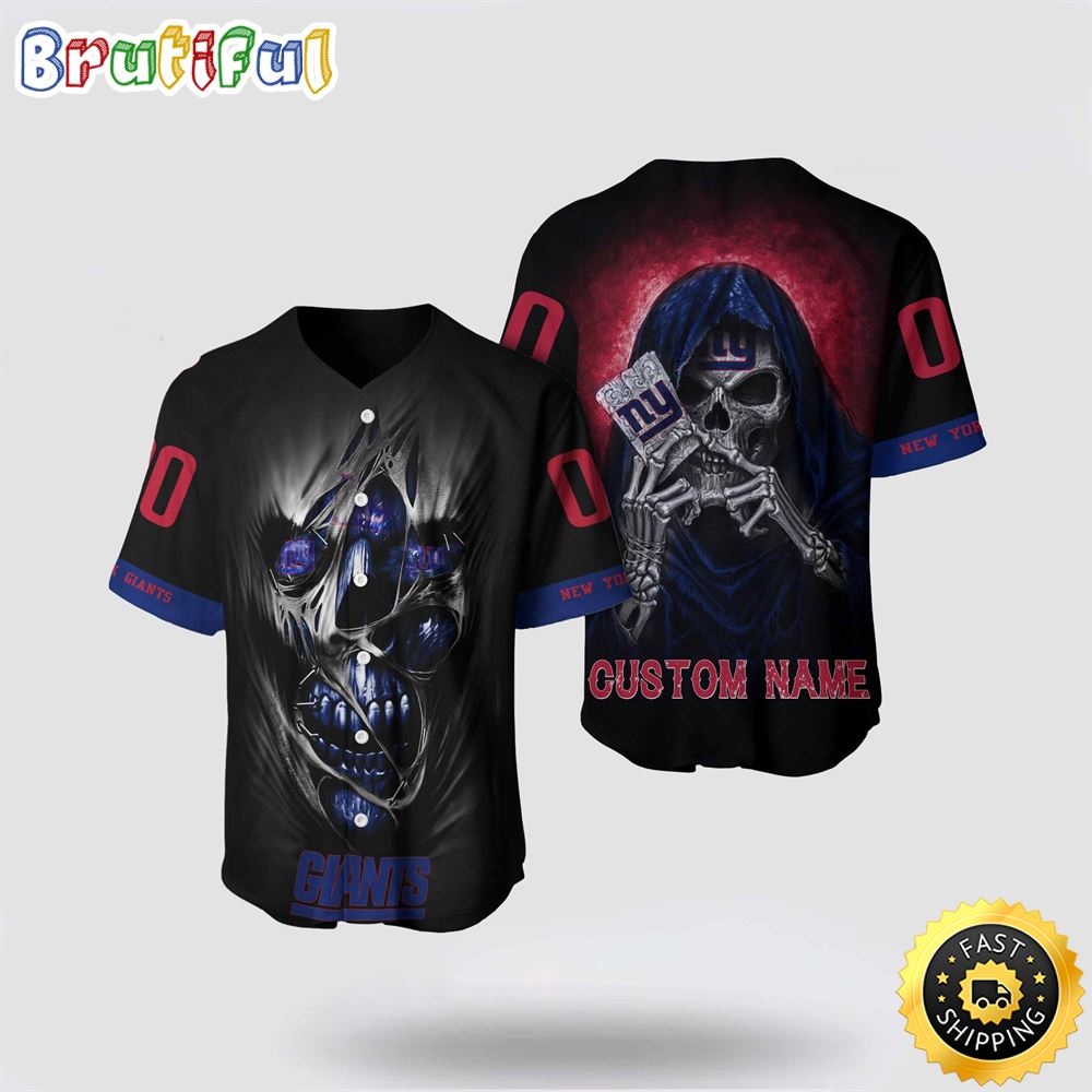 NFL New York Giants Baseball Jersey 3D Personalized Skull Stay Cozy And Stylish uet3fl