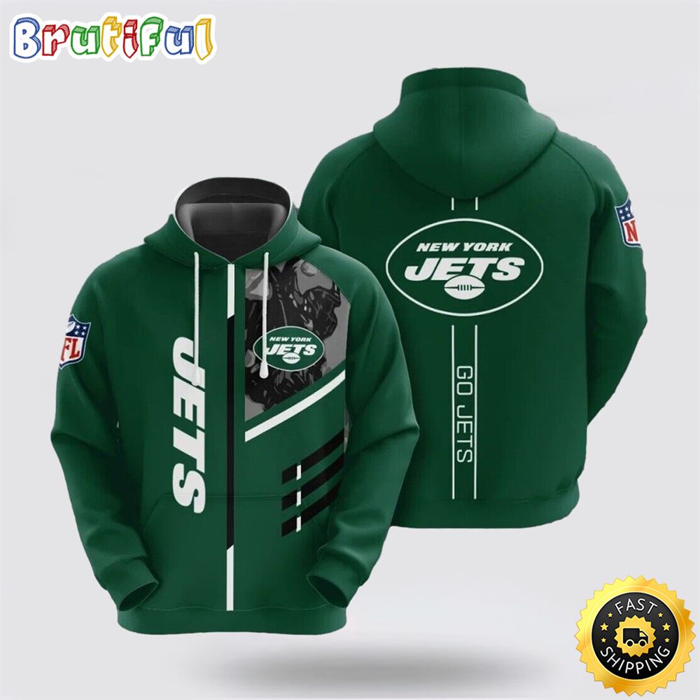 New York Jets Football Jersey 3D Hoodie Nfl Logo 3D Sweatshirt 3