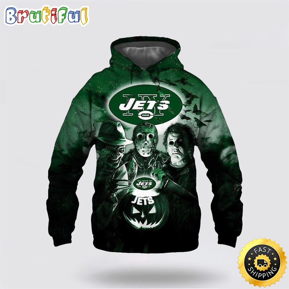 NFL New York Jets All Over Print 3D Hoodie Halloween Horror Night Gift For Football Fans 1 reqafh
