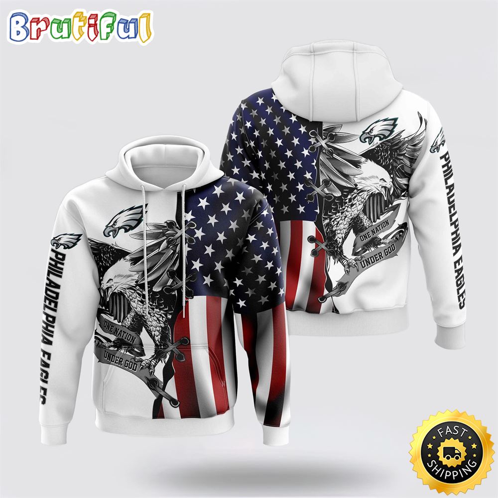 NFL Philadelphia Eagles 3D Hoodie Usa Flag Eagle Stand Out In The Crowd 1 myv7fx