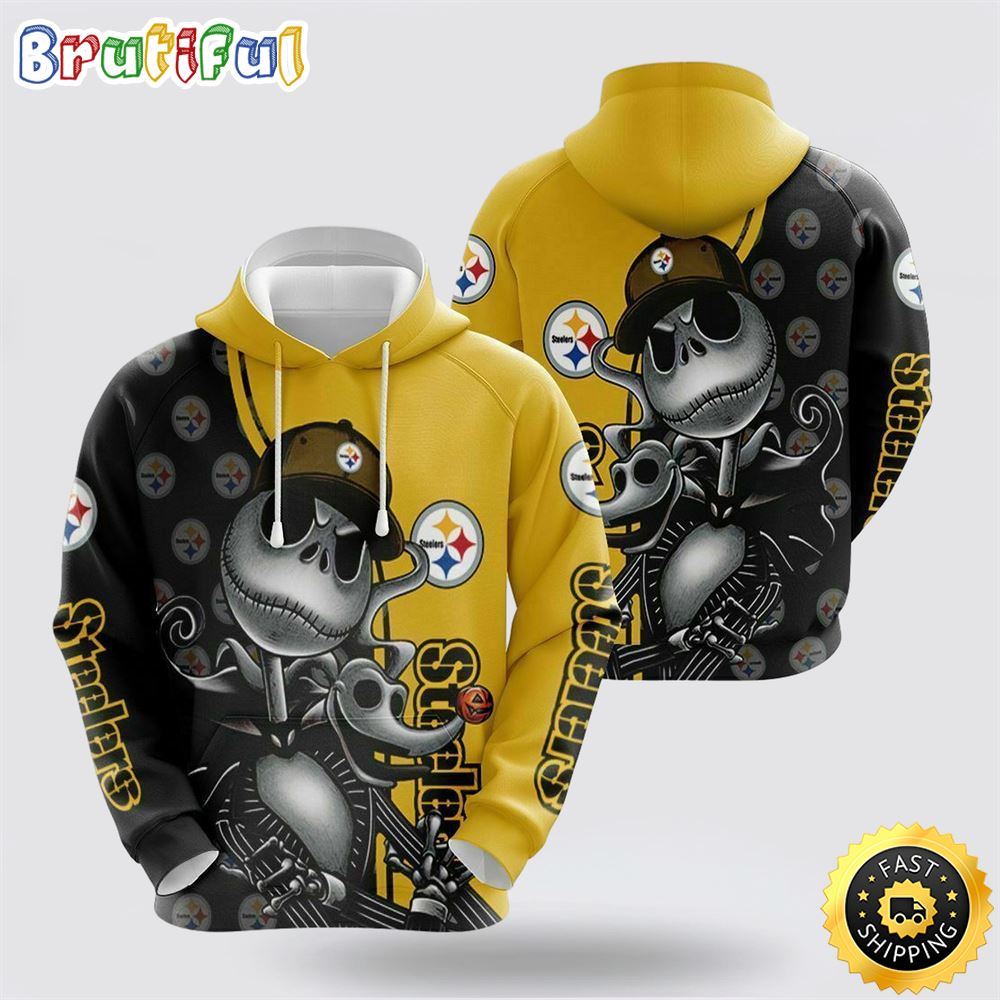NFL Pittsburgh Steelers 3D Hoodie All Over Print Shirts Jack Skellington Perfect Fan Gear For Football Season g1miw2