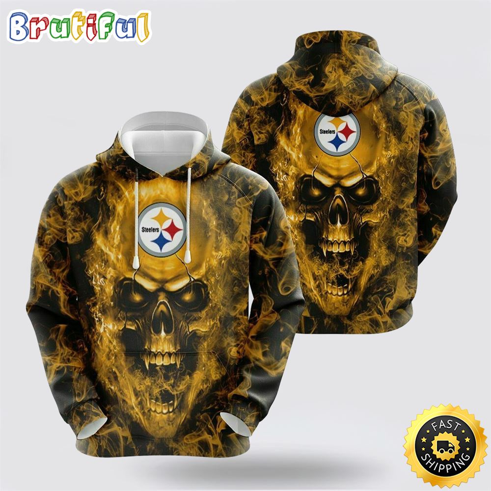 NFL Pittsburgh Steelers 3D Hoodie All Over Print Shirts Skull Elevate Your Game Day Look h8krig