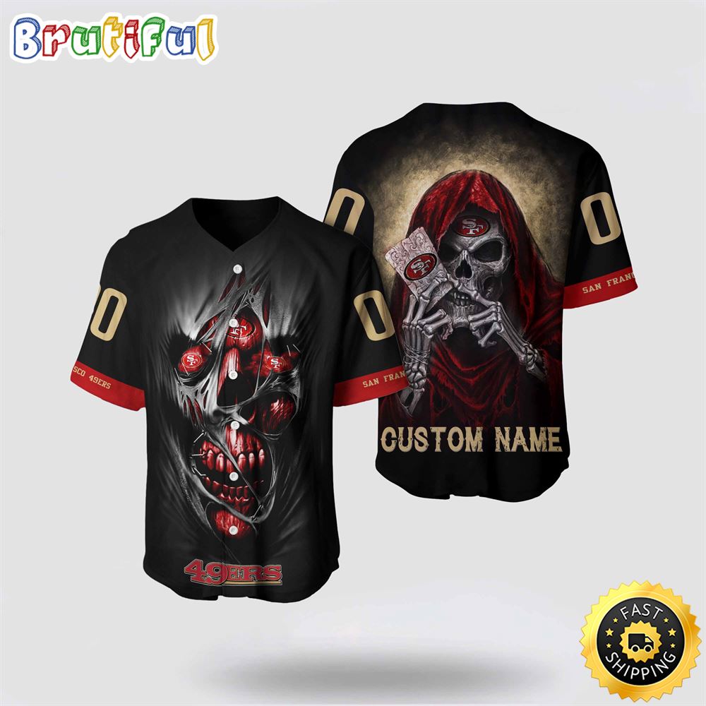 NFL San Francisco 49ers Baseball Jersey 3D Personalized Skull Stay Cozy And Stylish l4c7rr