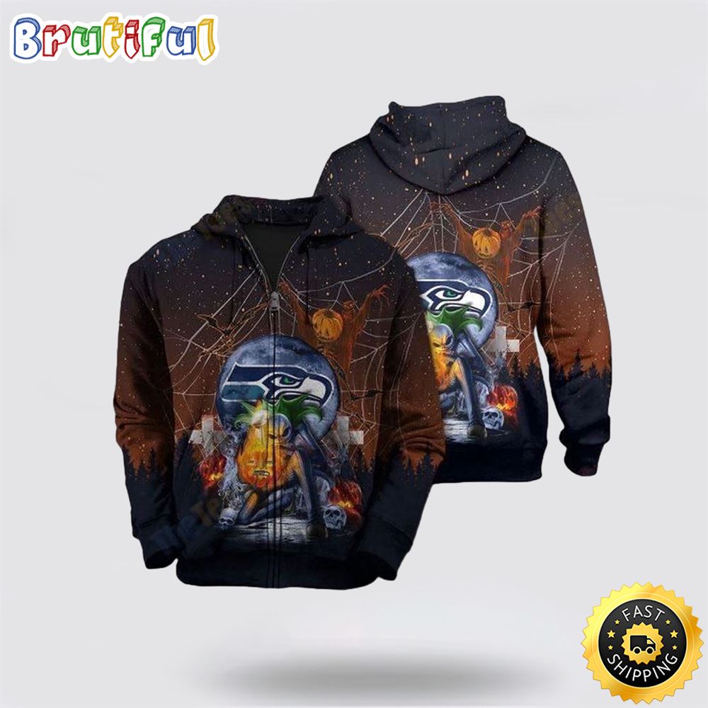 NFL Seattle Seahawks All Over Print 3D Hoodie Horror Gift For Football Fans 1 goyaga