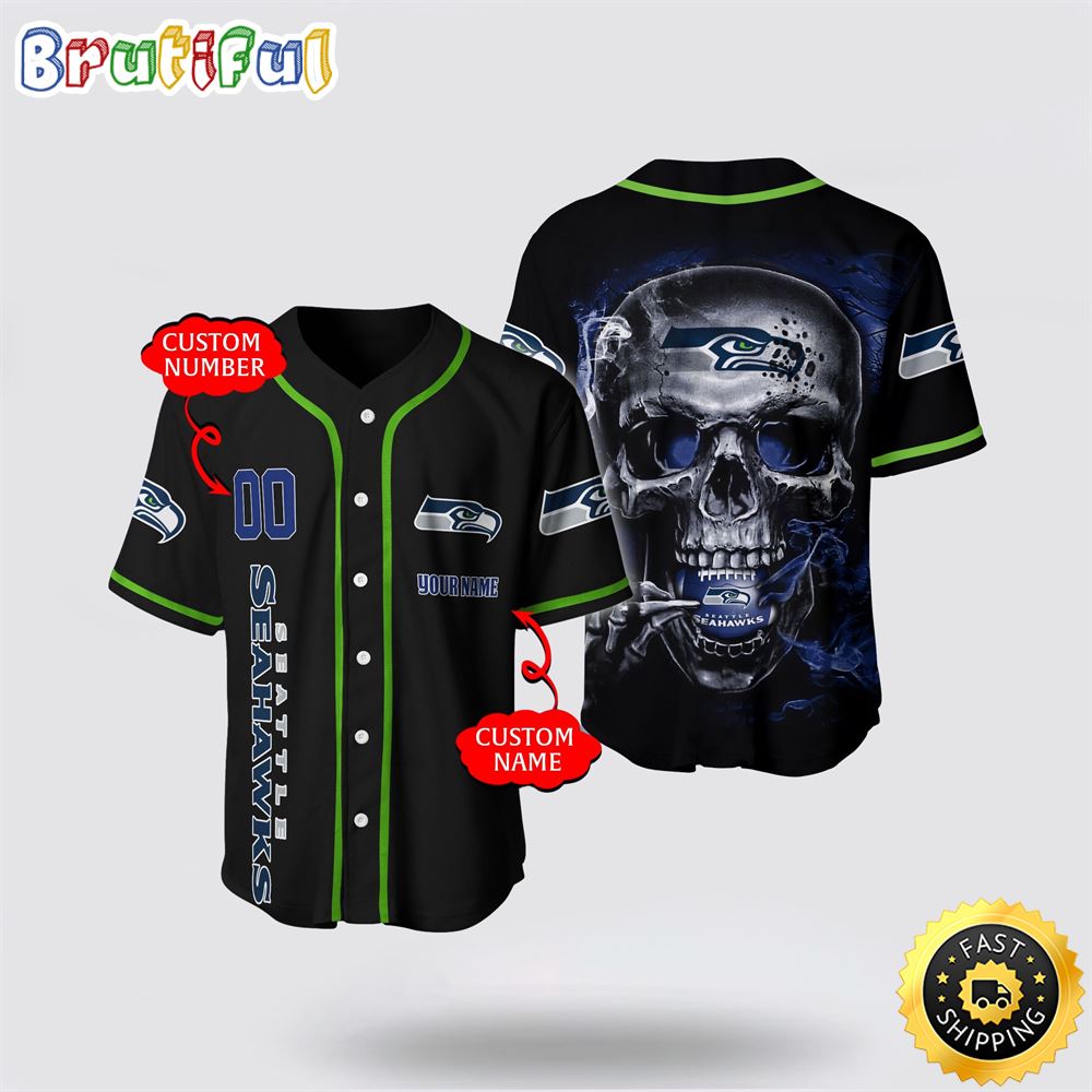 NFL Seattle Seahawks Baseball Jersey 3D Personalized Skull Embrace Fashion And Team Spirit ake5h0
