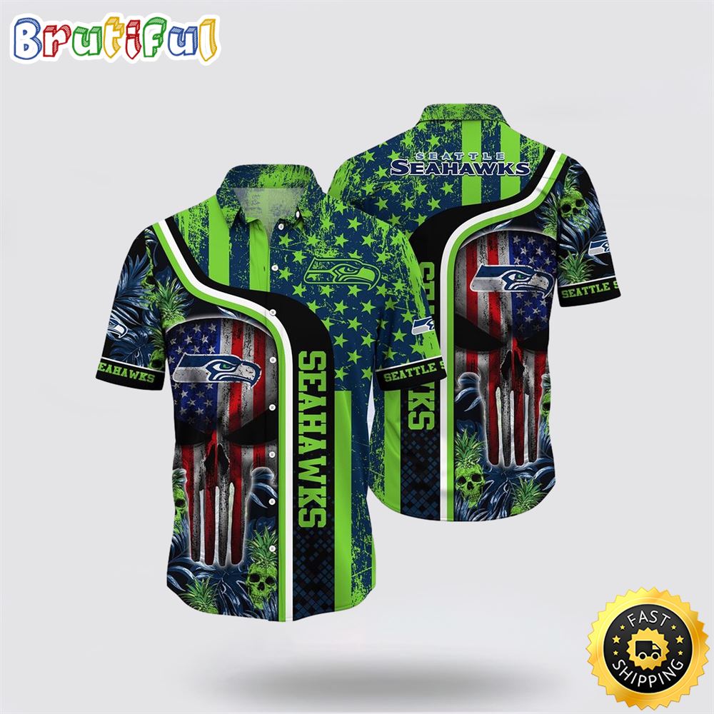 NFL Seattle Seahawks Hawaiian Shirts Skull Halloween Show Off Your Team Spirit In Tropical Fashion 1 b92lgv