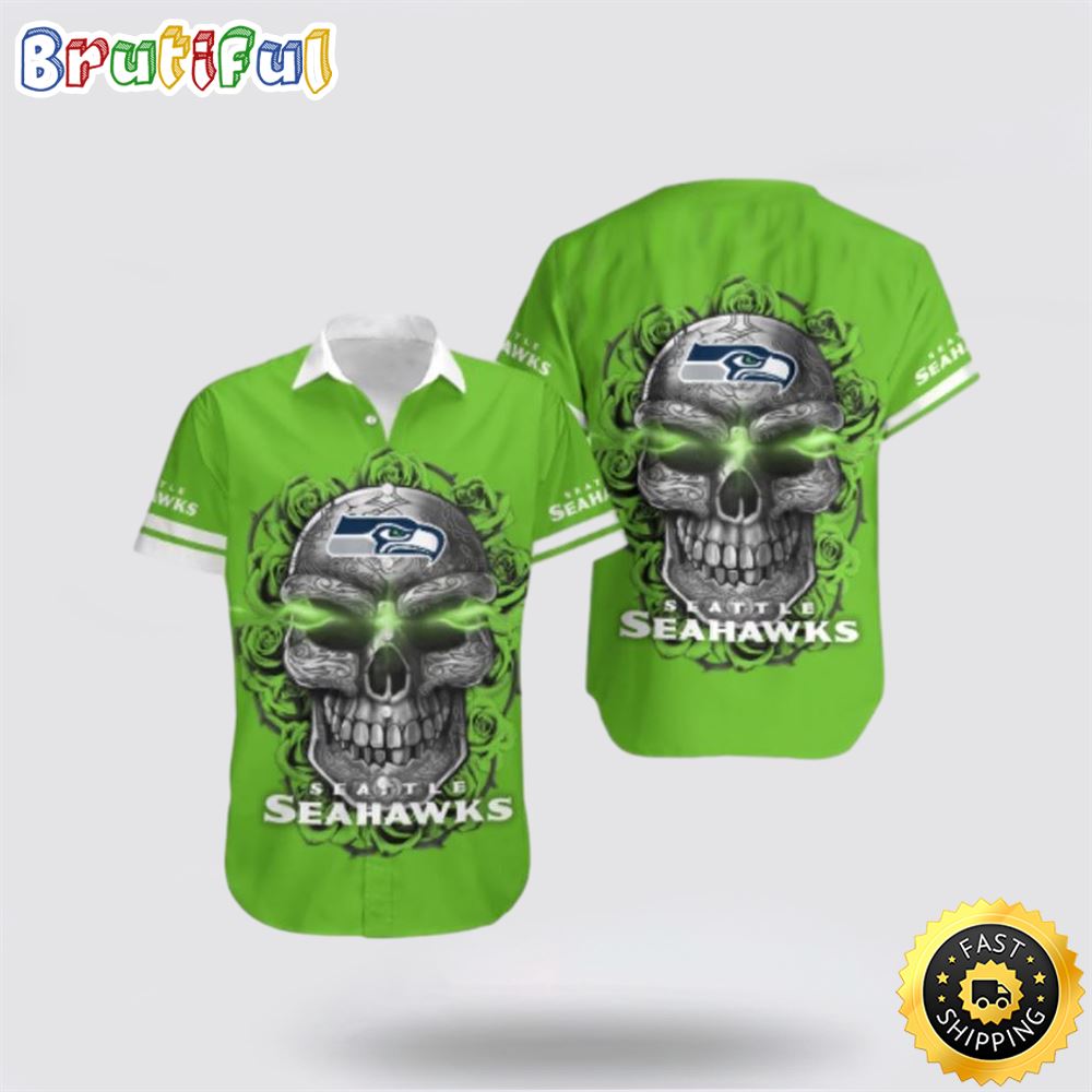 NFL Seattle Seahawks Hawaiian Shirts Skull Halloween Tropical Vibes Meet Football Fandom 1 n7srs6