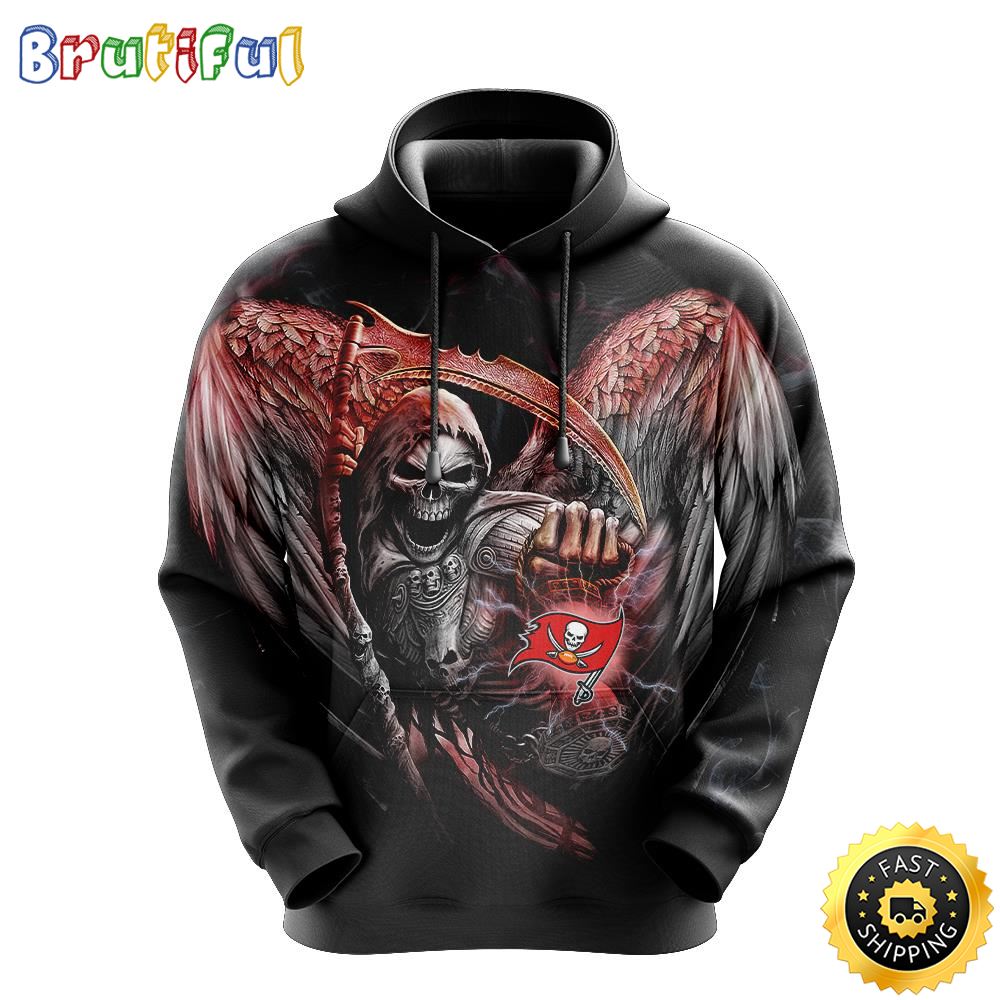 NFL Tampa Bay Buccaneers 3D Hoodie All Over Print Skull Stay Cozy and Stylish moefxi